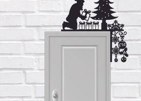 Σετ των 2 Intra απο ξύλο plywood 3mm-4mm πάχος Χριστουγεννιάτικες γωνιακές μεταλλικές επιγραφές Δίασταση 15x15 cm INTRAFABR-111672574