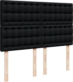 vidaXL Κρεβάτι Boxspring με Στρώμα Μαύρο 160x200 εκ. Υφασμάτινο