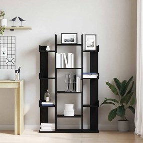 vidaXL Βιβλιοθήκη Μαύρη δρυς 86 x 25.5 x 140 εκ Επεξεργασμένο ξύλο