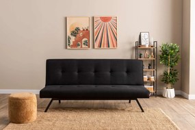 Τριθέσιος Καναπές Κρεβάτι Μαύρο NILUNE 64x180x78