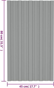 vidaXL Πάνελ Οροφής 36 τεμ. Γκρι 80 x 45 εκ. από Γαλβανιζέ Ατσάλι