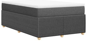vidaXL Κρεβάτι Boxspring με Στρώμα Σκούρο Γκρι 120x200 εκ. Υφασμάτινο