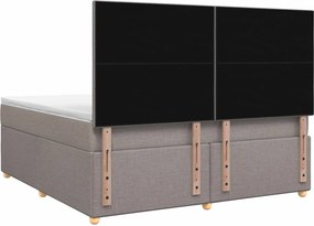 vidaXL Κρεβάτι box spring με στρώμα Taupe 160 x 200 cm Ύφασμα