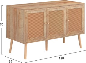 ΜΠΟΥΦΕΣ ΜΕΛΑΜΙΝΗΣ COLM- ΣΥΝΘ. RATTAN ΣΤΙΣ ΠΟΡΤΕΣ HM9220.11 120Χ39Χ70Υεκ.