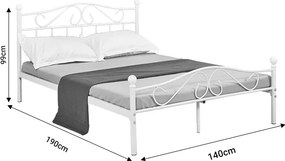 Κρεβάτι Yorick pakoworld λευκό μεταλλικό 140x190εκ