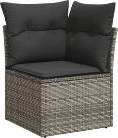 vidaXL Patio Sofa Set 9-θέσια Grey and Dark Grey