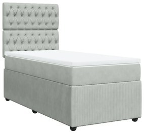 ΚΡΕΒΑΤΙ BOXSPRING ΜΕ ΣΤΡΩΜΑ ΑΝΟΙΧΤΟ ΓΚΡΙ 100X200 ΕΚ. ΒΕΛΟΥΔΙΝΟ 3292268