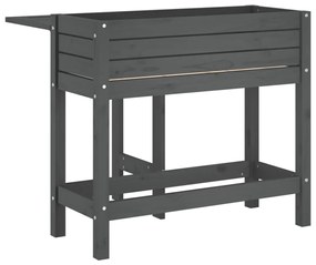 vidaXL Ζαρντινιέρα Κήπου με Πτυσσόμενο Τραπέζι Γκρι Μασίφ Ξύλο Πεύκου