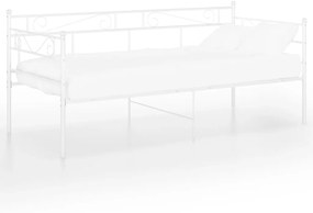 324768 vidaXL Πλαίσιο για Καναπέ - Κρεβάτι Λευκό 90 x 200 εκ. Μεταλλικό Λευκό, 1 Τεμάχιο