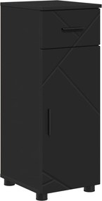 vidaXL Ντουλάπι Μπάνιου Μαύρο 30 x 35 x 80 εκ