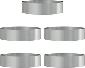 vidaXL Δακτύλιος γλάστρας 5 τμχ. Ασημί 80 x 80 x 20 cm