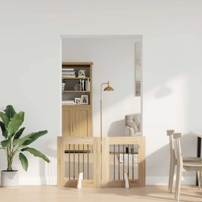 vidaXL Στερεωμένη γυαλιστερή πύλη για σκύλους 2 τμχ. 120,5 cm