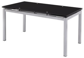 Τραπέζι Επεκτεινόμενο BLOSSOM Μέταλλο/Γυαλί Γκρι/Μαύρο 110+(30+30)x70 H.76cm