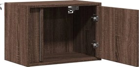 vidaXL Κομοδίνο Επιτοίχιο με Φώτα LED Καφέ Δρυς