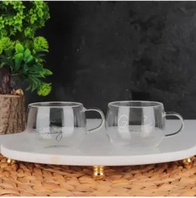 Stewehome Σετ 2 τεμαχίων γυάλινα κούπες 200 ml μοντέρνου στιλ Πολύχρωμο