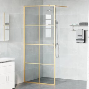 vidaXL Τοίχος Ντους Walk-in Χρυσό 90 x 195 cm σκληρυμένο γυαλί