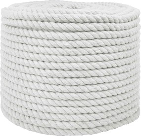 vidaXL Κωτόσχοινo 10 mm 25 m Λευκό 100% Βαμβάκι