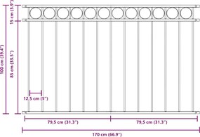 vidaXL Πάνελ Περίφραξης ASSEN Ατσάλινο 163x100 εκ. Μαύρο