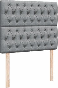 vidaXL Κρεβάτι Boxspring με Στρώμα Ανοιχτό Γκρι 120x190 εκ. Υφασμάτινο