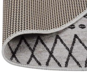 vidaXL Χαλί Πλενόμενο Μαύρο / Λευκό Ø 120 εκ.