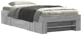 vidaXL Πλαίσιο Κρεβατιού Γκρι Sonoma 75x190 εκ. Επεξεργασμένο Ξύλο