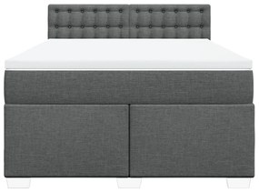 vidaXL Κρεβάτι Boxspring με Στρώμα Σκούρο Γκρι 160x200 εκ Υφασμάτινο