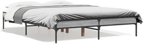 vidaXL Πλαίσιο Κρεβατιού Γκρι Sonoma 120 x 190εκ. Επεξ. Ξύλο &amp; Μέταλλο