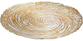 Διακοσμητική Πιατέλα 374-224-253 26x26x2cm Gold Γυαλί