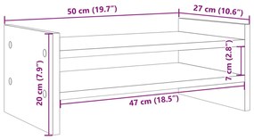 Βάση Οθόνης Καπνιστή Δρυς 50x27x20 εκ. από Επεξεργασμένο Ξύλο - Καφέ