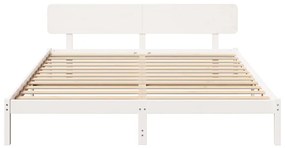 vidaXL Σκελετός Κρεβατιού Λευκό 180 x 200 cm Μασίφ ξύλο πεύκου