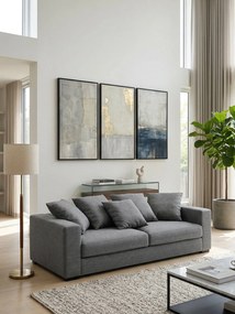 Καναπές Pilo Τριθέσιος-225φ 90β εκ-Γκρι Anoixto