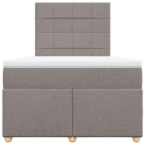 vidaXL Κρεβάτι Boxspring με Στρώμα Taupe 120x190 εκ. Υφασμάτινο