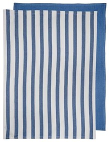 Πετσέτες Κουζίνας Raya (Σετ 2Τμχ) 33645 50x70cm White-Blue Ladelle Bamboo, Βαμβάκι