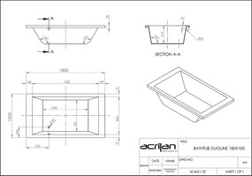 Acrilan Duoline 180x120 - Ευθύγραμμη Ακρυλική Μπανιέρα - Maxxcoat, Velour Beige