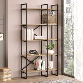 Βιβλιοθήκη Dusan Megapap χρώμα sepet oak 87,5x30x175εκ.-GP037-0226,1