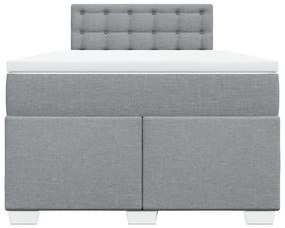 vidaXL Κρεβάτι Boxspring με Στρώμα Ανοιχτό Γκρι 120x190 εκ. Υφασμάτινο