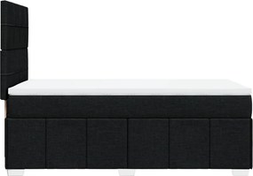 vidaXL Κρεβάτι Boxspring με Στρώμα Μαύρο 90x190 εκ.Υφασμάτινο