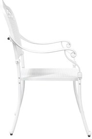 vidaXL Καρέκλα Κήπου 2 pcs Λευκό 55 x 56.5 x 91εκ Αλουμίνιο