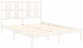 vidaXL Σκελετός Κρεβ. Χωρίς Στρώμα Λευκό 140x200 εκ Μασίφ Πεύκο