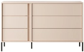 Συρταριέρα Dast Μπεζ με 6 Συρτάρια 137x81x39cm