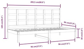 vidaXL Καναπές Κρεβάτι Χωρίς Στρώμα Λευκό 90x200 εκ. Μασίφ Ξύλο Πεύκου