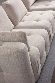 Corner Sofa Amaris 2 Seater With Pouffe - Beige Beige