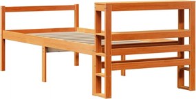 vidaXL Bed Frame Κερί Παλαίωσης 75 x 190 cm Solid Pine Wood, Plywood
