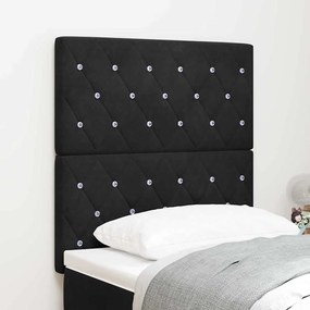 vidaXL Βελούδινο Κεφαλάρι Argyle με κεφαλάρι Μαύρο 80 cm Βελούδο