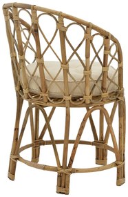 Πολυθρόνα Rostan Inart φυσικό rattan με μαξιλάρι 60x46x80εκ