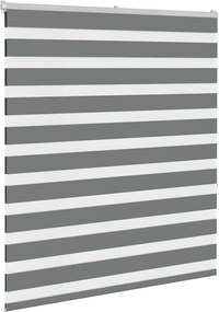 vidaXL Ζέβρα τυφλή Σκούρο Γκρι Πλάτος υφάσματος 125,9 εκ. Πολυεστέρας