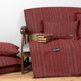 Ριχτάρι Olympos Bordo-Grey Aslanis Home Διθέσιο 180x250cm Cotton,Chenille