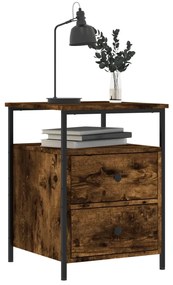 vidaXL Κομοδίνα 2 τεμ. Καπνιστή Δρυς 44x45x60 εκ. Επεξεργασμένο Ξύλο