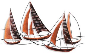 Διακοσμητικό Τοίχου Barbaros 930DYU1277 125x4x74cm Black-Copper Wallity Μέταλλο