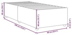 Σκελετός Κρεβατιού Χωρίς Στρώμα Κρέμα 90x190 εκ. Υφασμάτινο - Κρεμ